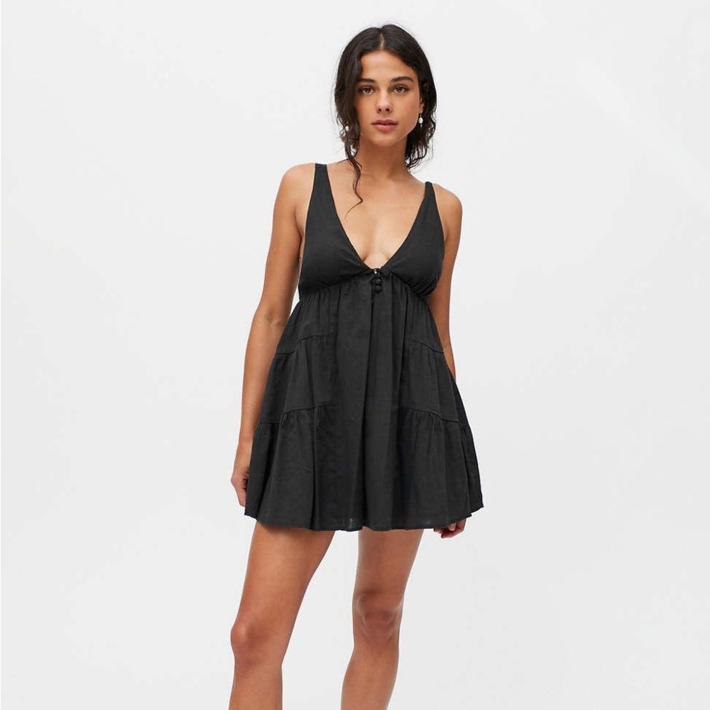 UO Claudette Plunging Frock Dress